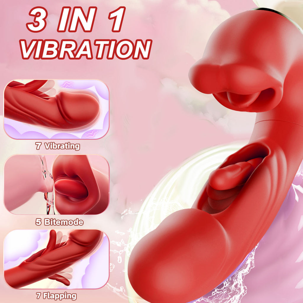 Tapping Rabbit G-spot Vibrator Clit Flapping Dildo Stimulator Comen Sex Toys