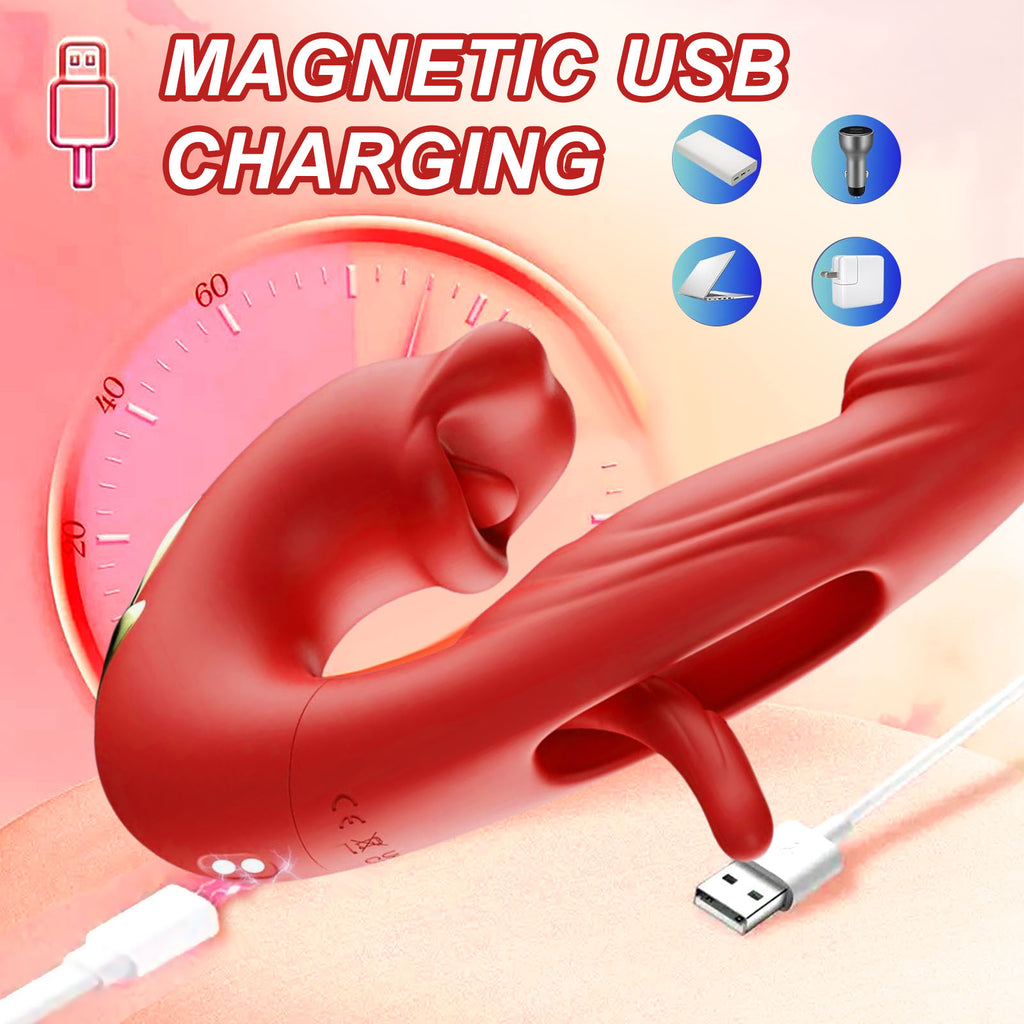 Tapping Rabbit G-spot Vibrator Clit Flapping Dildo Stimulator Comen Sex Toys