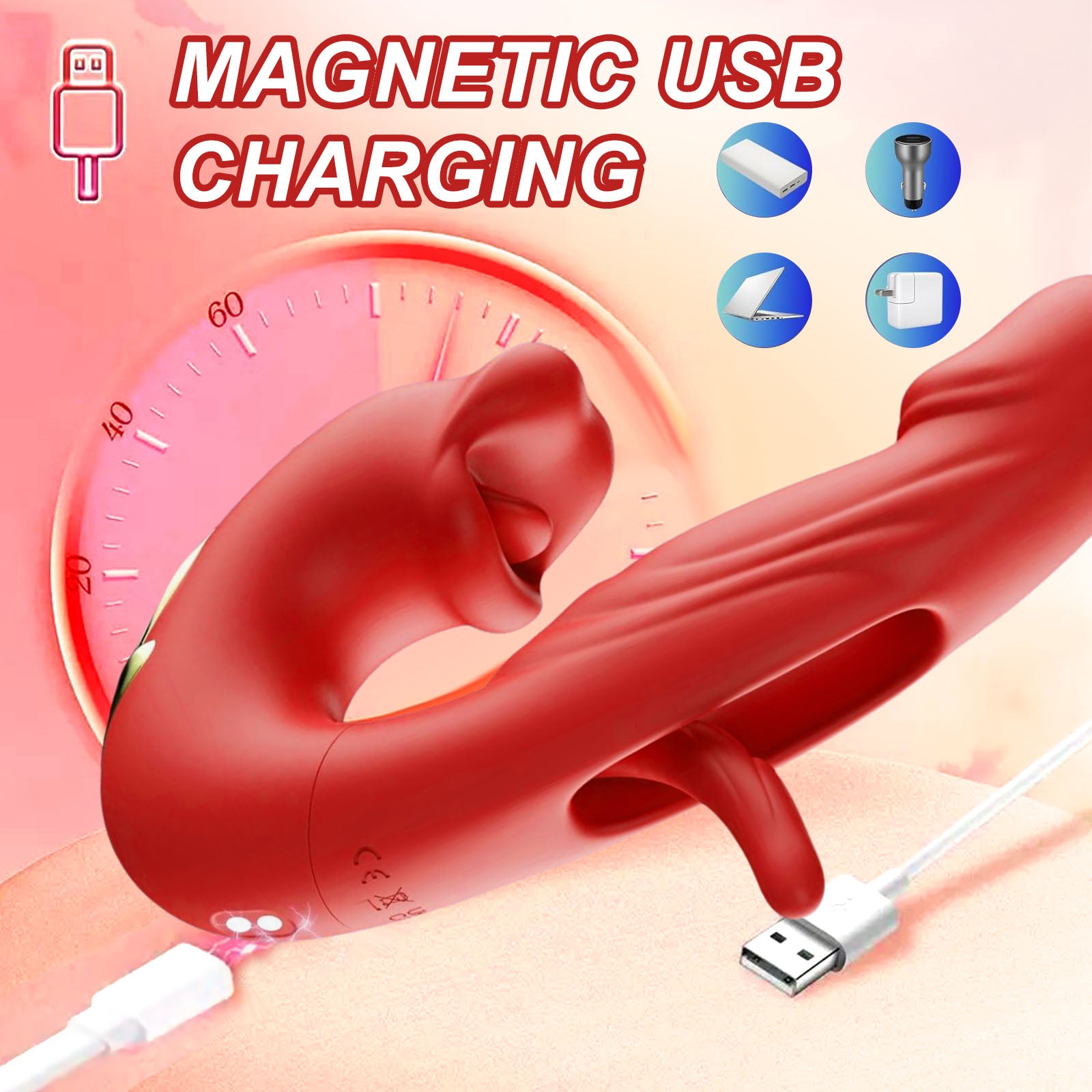 Tapping Rabbit G-spot Vibrator Clit Flapping Dildo Stimulator Comen Sex Toys