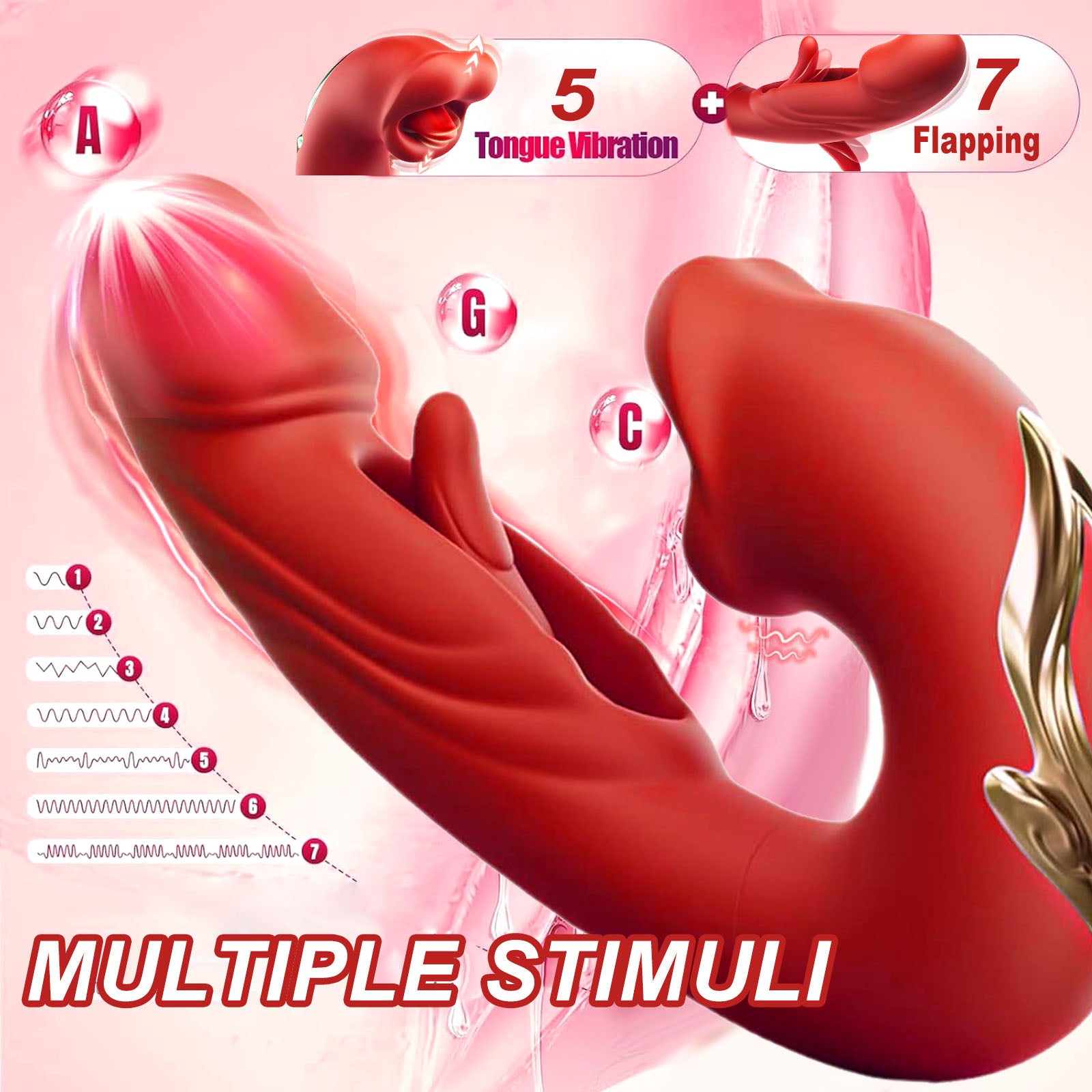 Tapping Rabbit G-spot Vibrator Clit Flapping Dildo Stimulator Comen Sex Toys