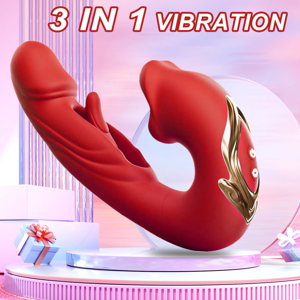Tapping Rabbit G-spot Vibrator Clit Flapping Dildo Stimulator Comen Sex Toys