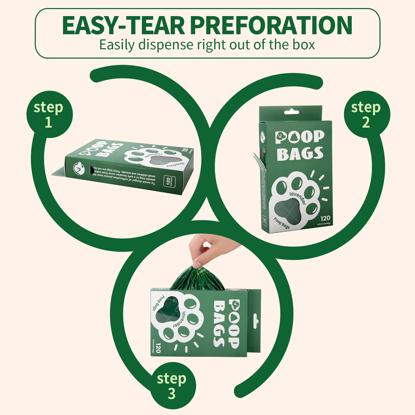 Dog Poo Bags | Tuff Pets Strong Plant Based 100% Compostable Poop Bags w/Handles
