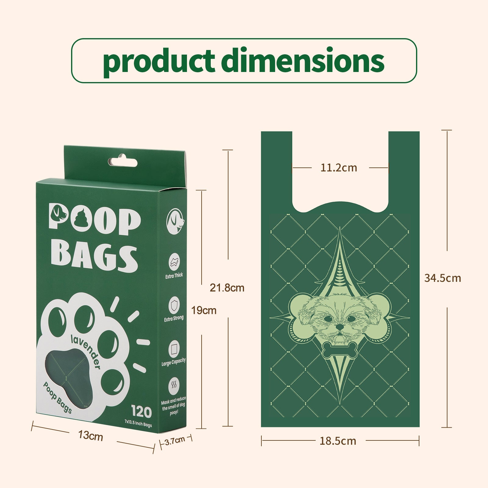 Dog Poo Bags | Tuff Pets Strong Plant Based 100% Compostable Poop Bags w/Handles