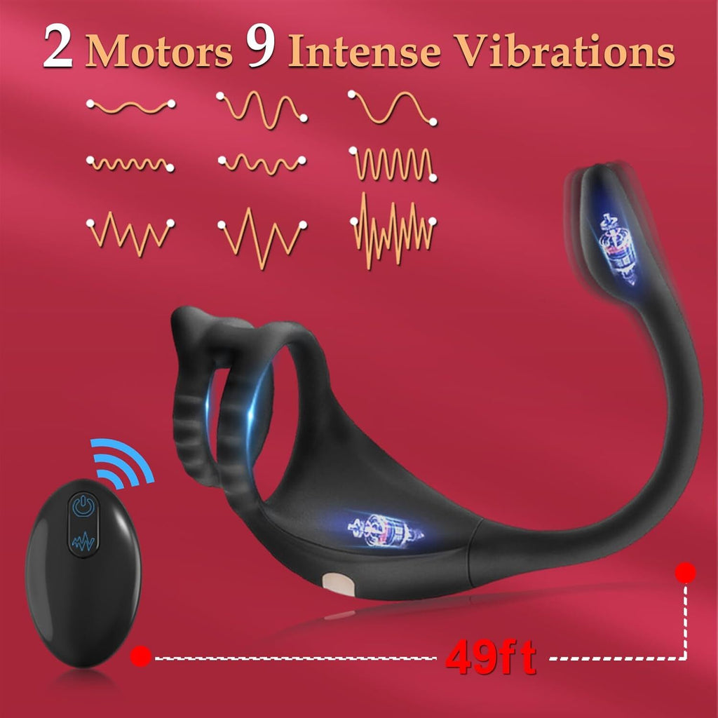 Penis Cock Ring Anal Vibrator Butt Plug Male Prostate Massager Sex Toys for Men