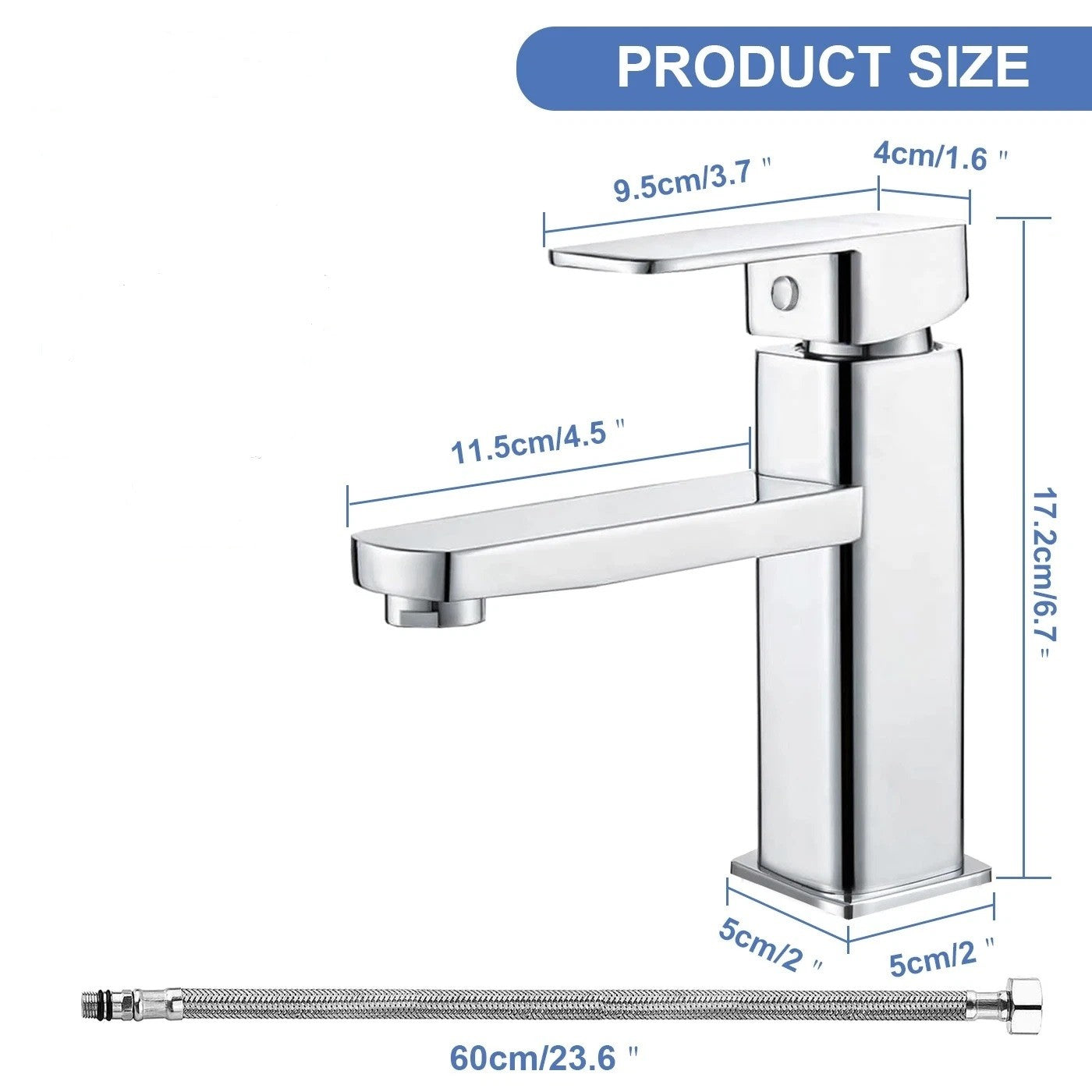 Fast Waterfall Bathroom Tap Basin Sink Mono Mixer Chrome Cloakroom