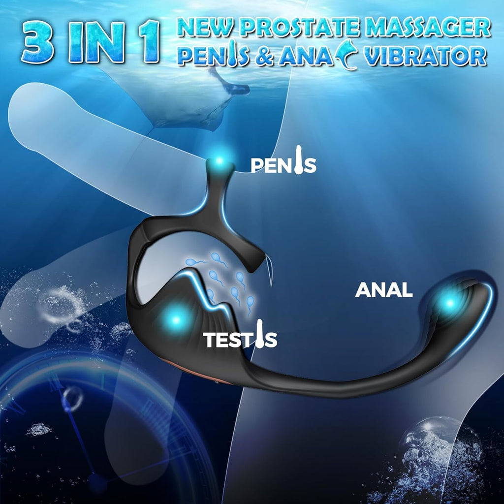 Penis Cock Ring Anal Vibrator Butt Plug Male Prostate Massager Sex Toys for Men