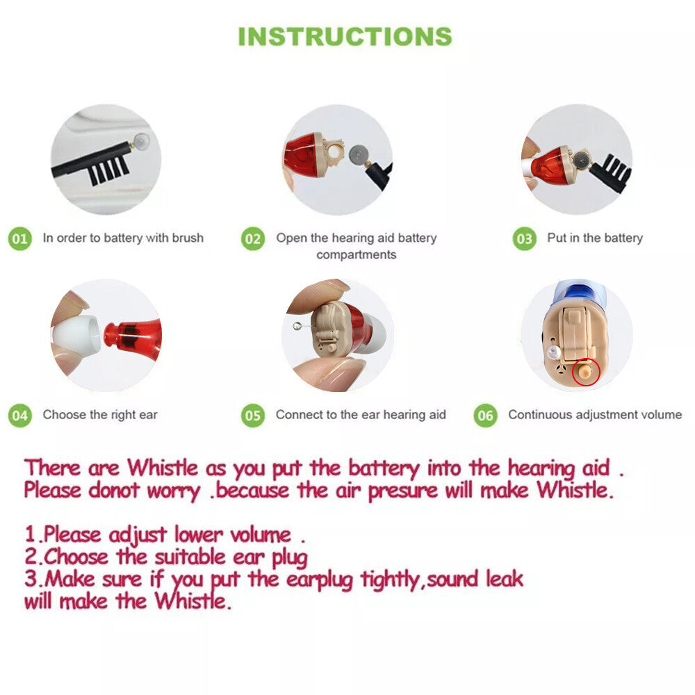 MiNi Hearing Aids Digital Small Invisible In-Ears Sound Voice Amplifier Enhancer