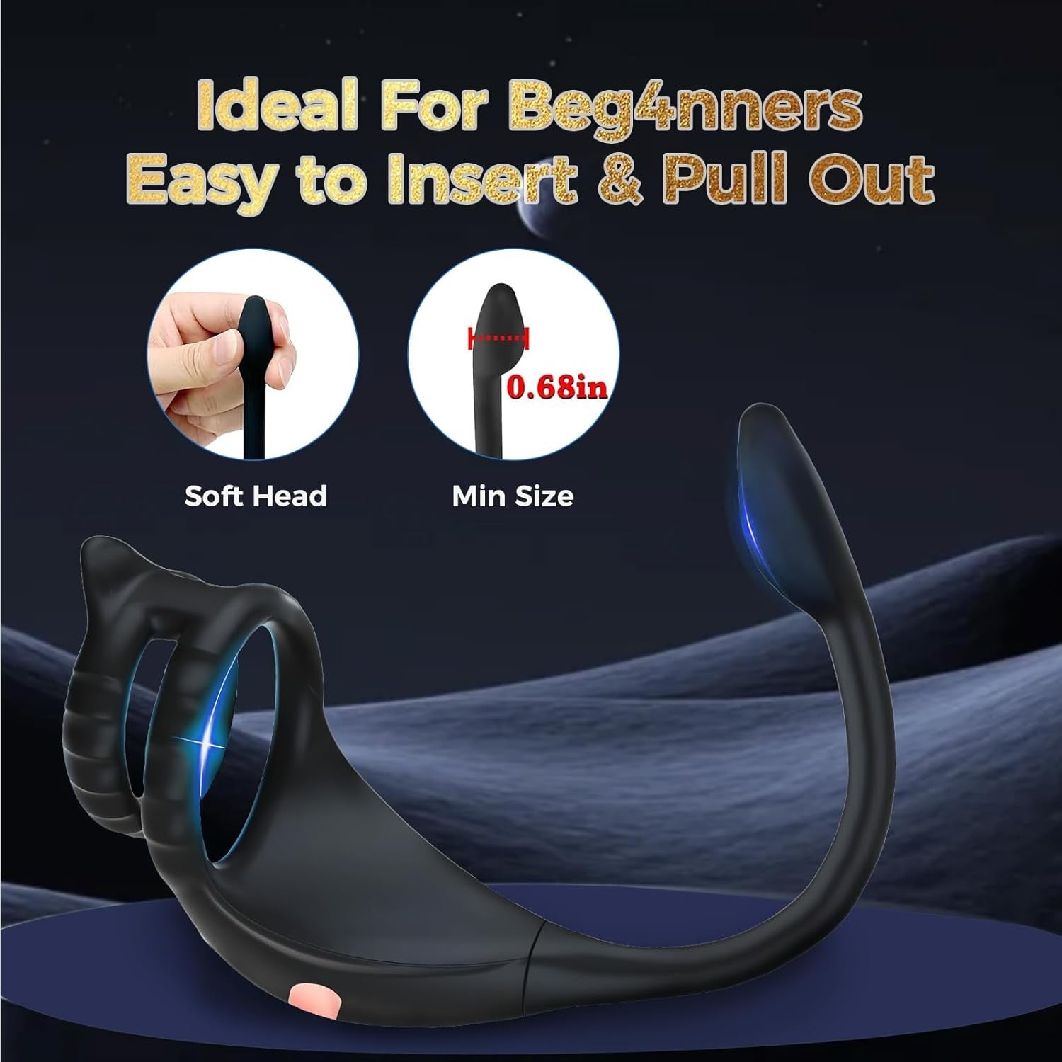 Penis Cock Ring Anal Vibrator Butt Plug Male Prostate Massager Sex Toys for Men