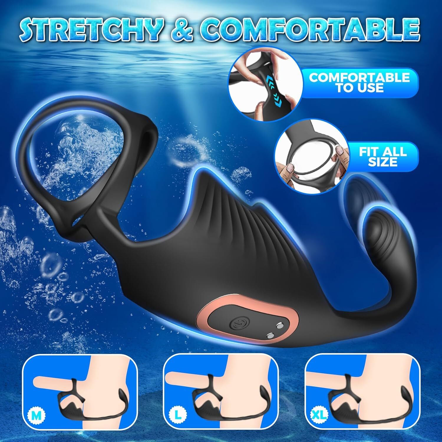 Penis Cock Ring Anal Vibrator Butt Plug Male Prostate Massager Sex Toys for Men