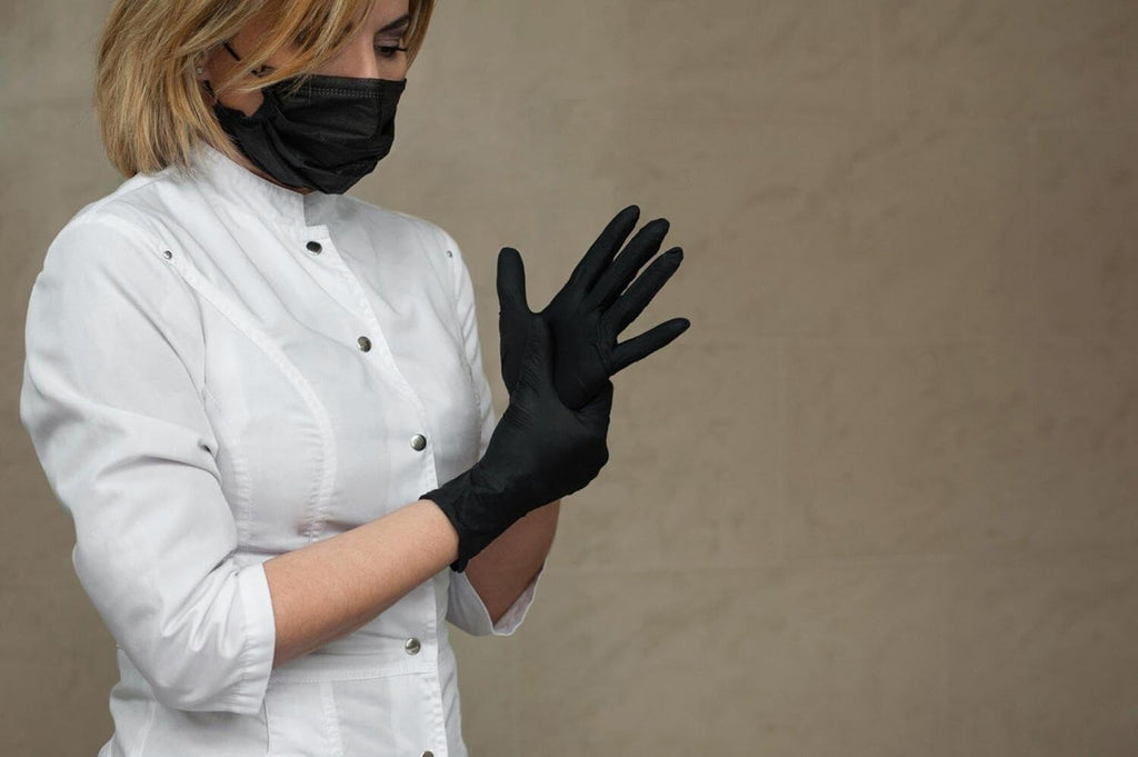 100 BLACK DISPOSABLE NITRILE GLOVES POWDER FREE LATEX FREE MEDICAL STRONG