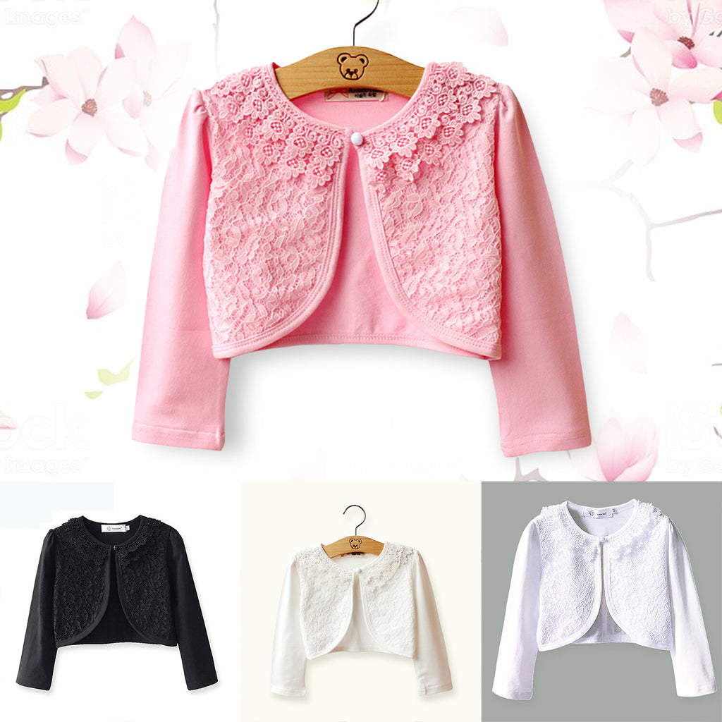 Toddler Kids Baby Little Girls Lace Princess Bolero Cardigan Shrug Top Clothes